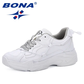

BONA 2019 Spring Autumn New Designer Women Fashion Sneakers Shoes Comfortable Casual Shoes Feminimo Platform Leisure Shoes Lady