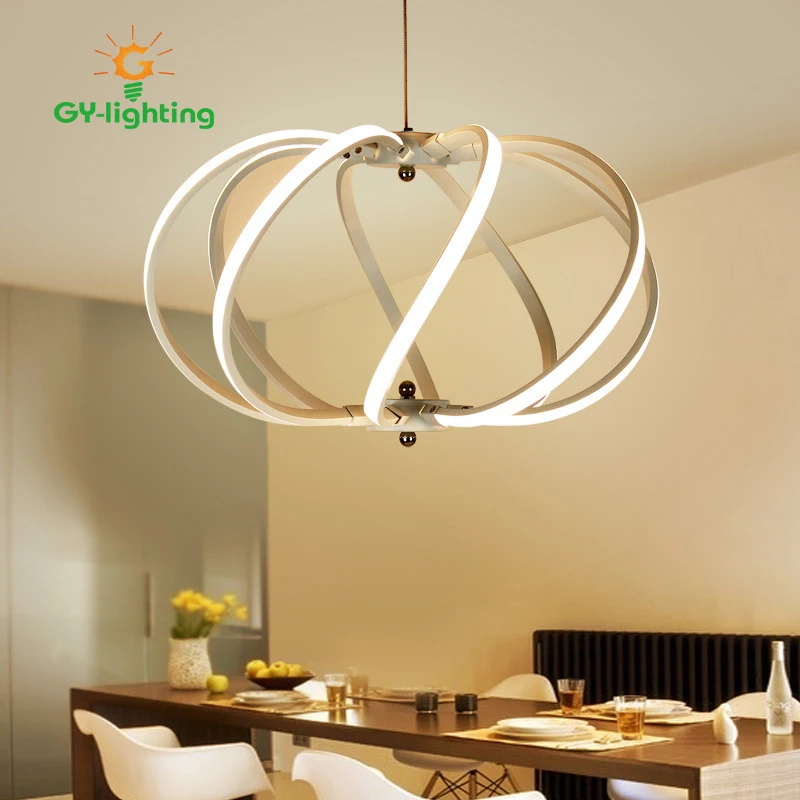 Ring circles modern led pendant lights for dining living room acrylic cerchio anello lampadario lighting lamp lamparas modernas