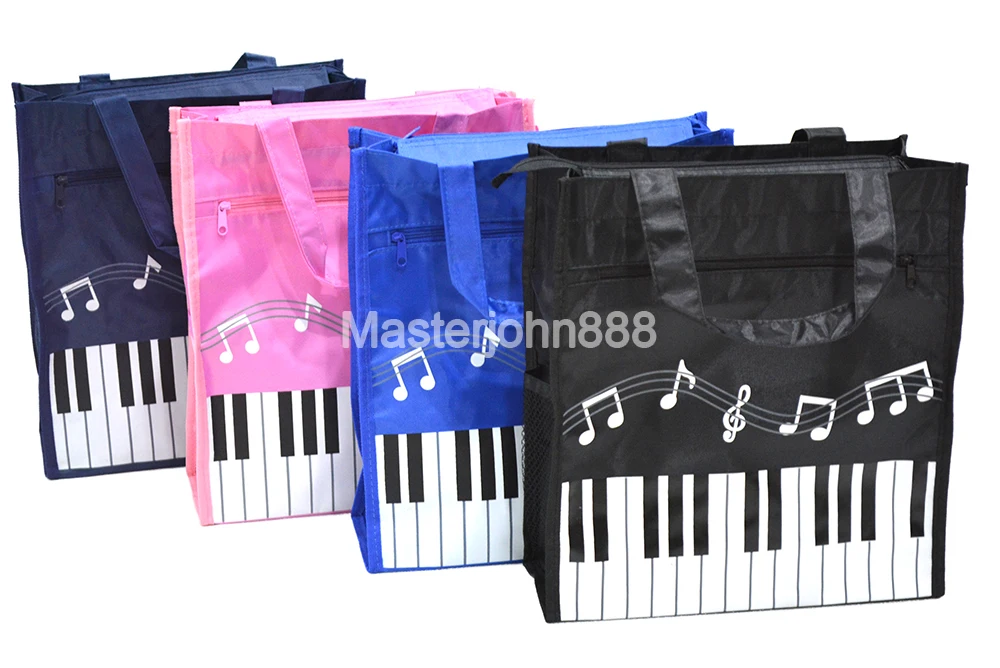  Music Piano Keyboard Music Note Oxford Bag With Zipper Outta Pocket Handbag Shopping Bag Free Shipp
