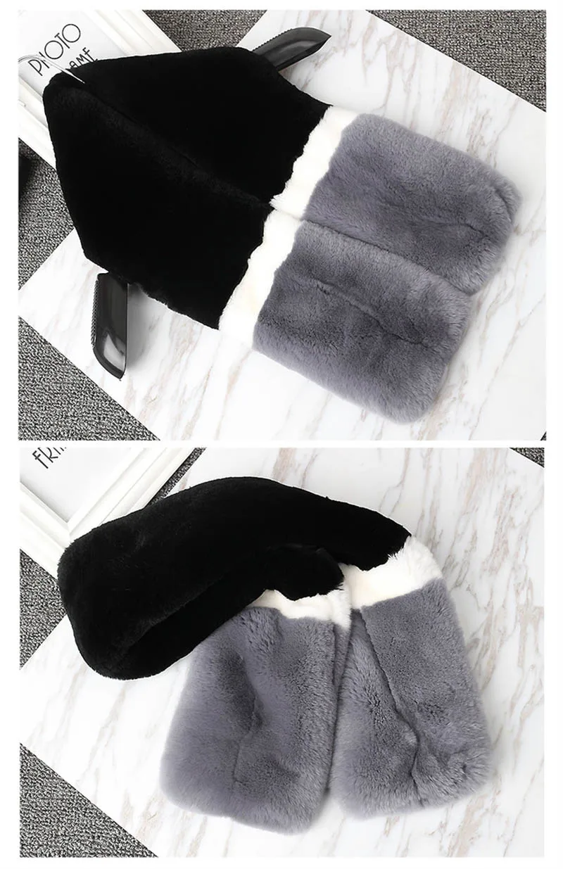 color rex rabbit scarf grey ends 1