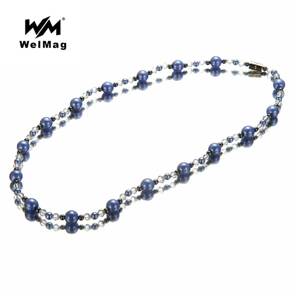 

WelMag Fashion Healthy Hematite Nature stone necklace 2017 New Design Round Beads Necklace Jewelry For Women Accessories