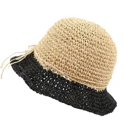 2019 MAXIORILL Для женщин широкие поля, из соломы Складная Roll up шляпа Федора Beach Sun Hat забрало оптовая продажа T3