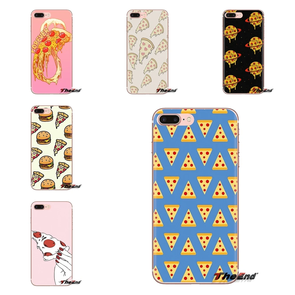 Прозрачный мягкий чехол-накладка розовая пицца I love pizza для Huawei Mate Honor 4C 5C 5X 6X 7 7A 7C 8 9