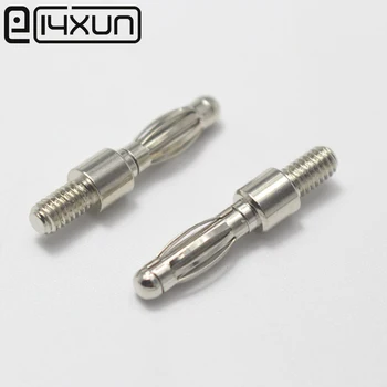 

10pcs Uninsulated Banana Plug with 4mm Thread Bolt Fitted for M4 Panel Installation Screw Connector Copper Nickel Plating