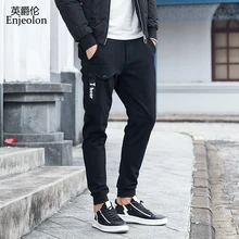 Enjeolon брендовые Весенние длинные брюки, мужские черные модные спортивные штаны для мужчин, качественные повседневные штаны, мужская одежда KZ6322