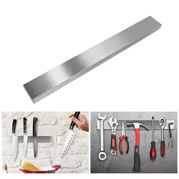 

Stainless Steel Block Wall-mounted Magnetic Knife Holder Double Bar Knife Rack for Kitchen Knives Utensils 40*4.5*1.5cm