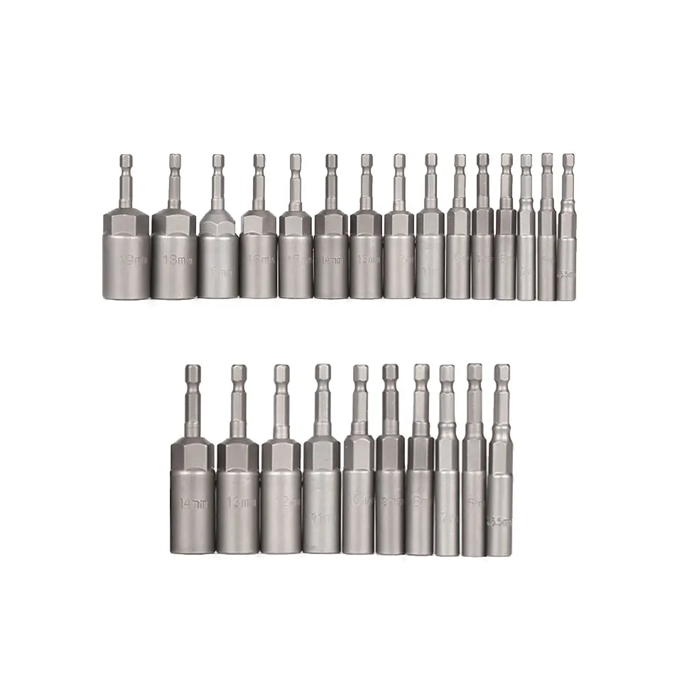 

80mm Torx Socket Set 10pc 15pc 1/4" Hex Shank Socket Adapter Drill Bit Chrome Vanadium Steel Car Repair Tool Set Lokma Seti