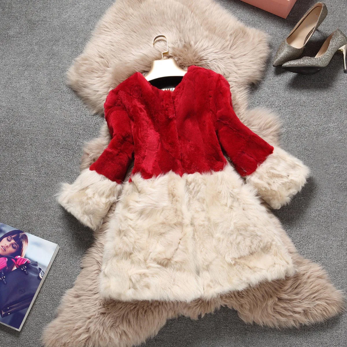 

Autumn winter new fashion 2019 medium-long women's genuine lamb fur coat outerwear women natural wool fur jacket free shipping