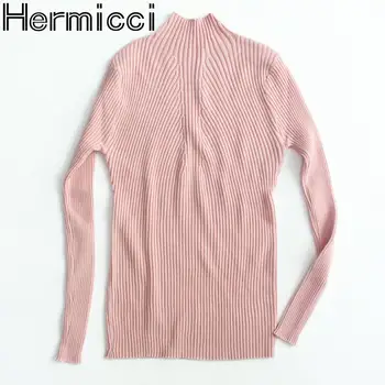 

Hermicci 2019 New Autumn Knitted Long Sleeve Jersey Turtleneck Sweater Women Pullover Blusas Femininas Sexy Top Jumper