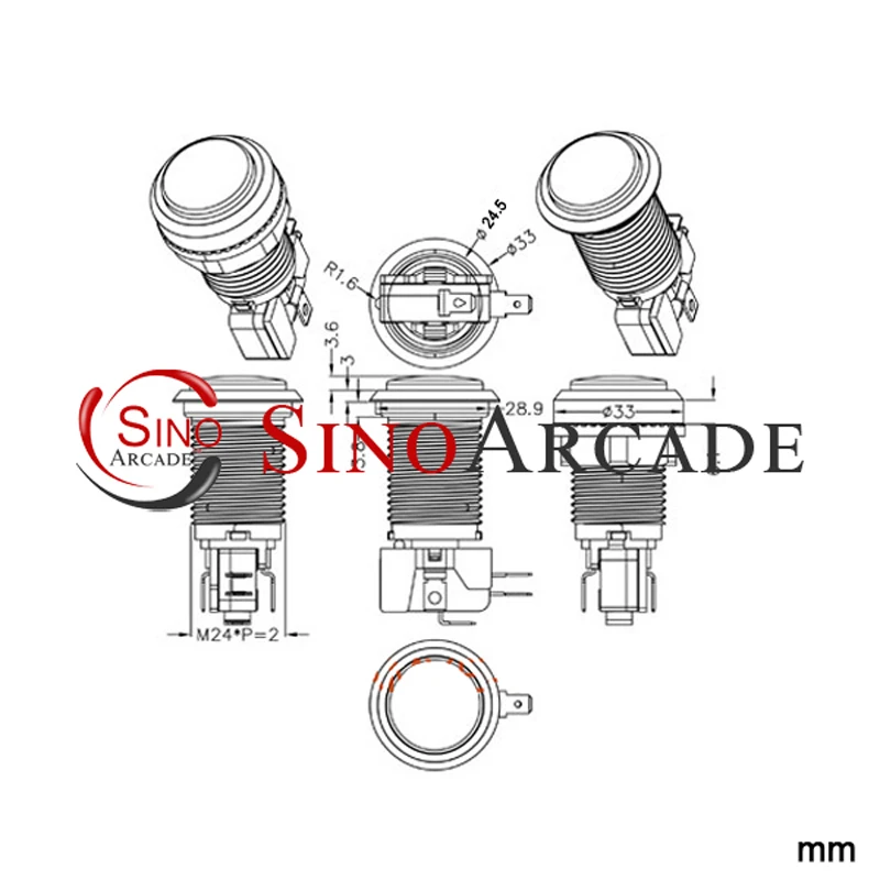 5 pcs CHROME Plated illuminated 12v LED Arcade Push Button Mulitcade arcade machines,MAME NEW Multicolors Available