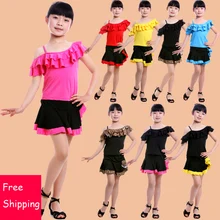 Детей Samba танцевальные костюмы Обувь для девочек костюм Костюмы для бальных танцев Танцы детские нарядные платья Костюмы для латиноамериканских танцев Танго одежда Костюмы для латиноамериканских танцев платье