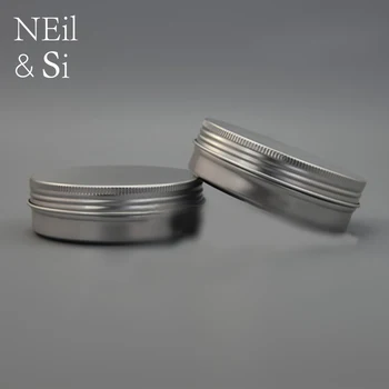 

100g Aluminum Jar Refillable Cosmetic Lotion Bottle Batom Eye Cream Wax Tin Empty Screw Cap Containers