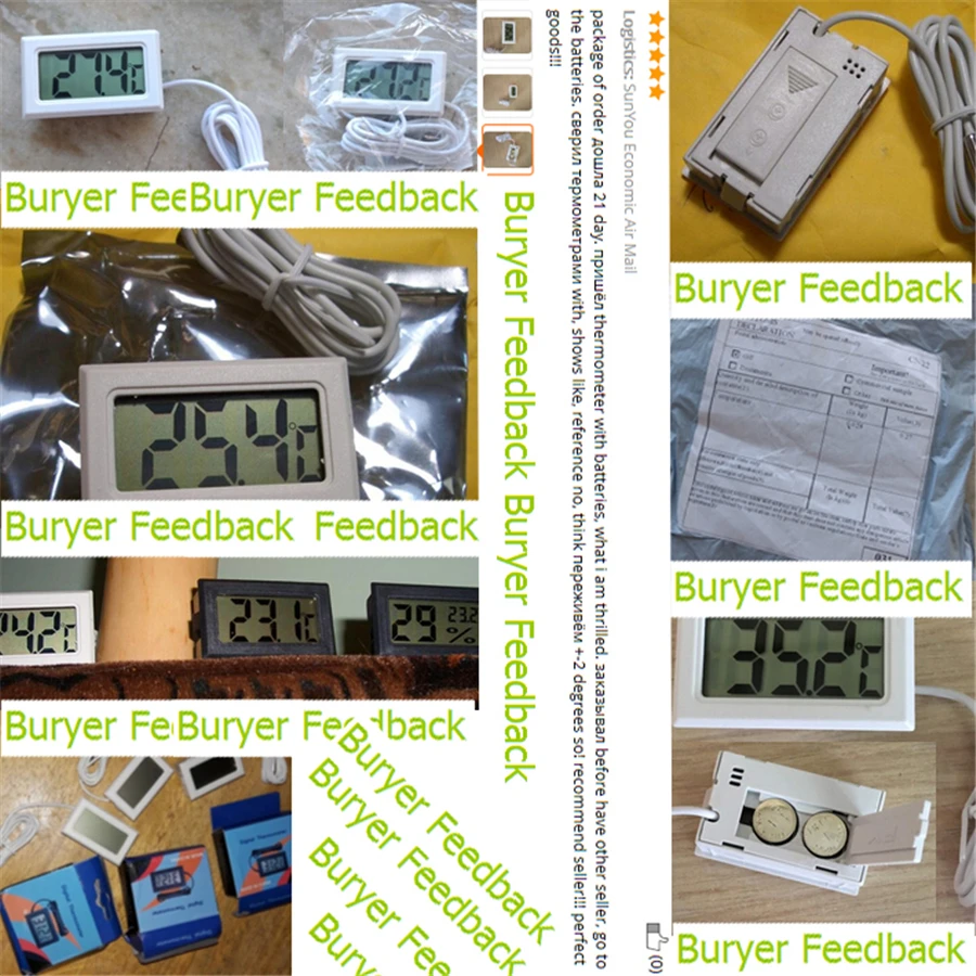 Мини цифровой ЖК-термометр с батареей зонда 1 м белый Термометр наружный закрытый холодильник термометр холодильник