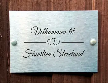 

Customize Norwegian New Heart Design Door Plaque Personalised With Family Name