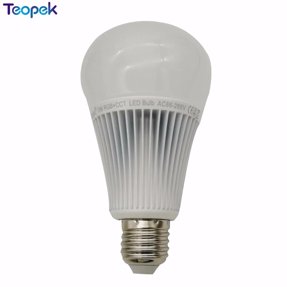 Mi.Light E27 9W RGB+CCT 2 in 1 Smart LED Bulb FUT012 2.4G Wireless AC85-265V +4-Zone 2.4G RF Controller +WL-Box1 wifi