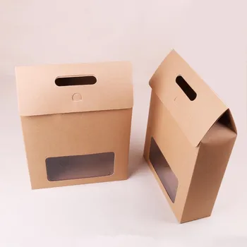 

50pcs Kraft Paper Large size Box Gift Packaging Handbag Craft Bakery Cookies Biscuits Package Bags Wedding & Party Favors