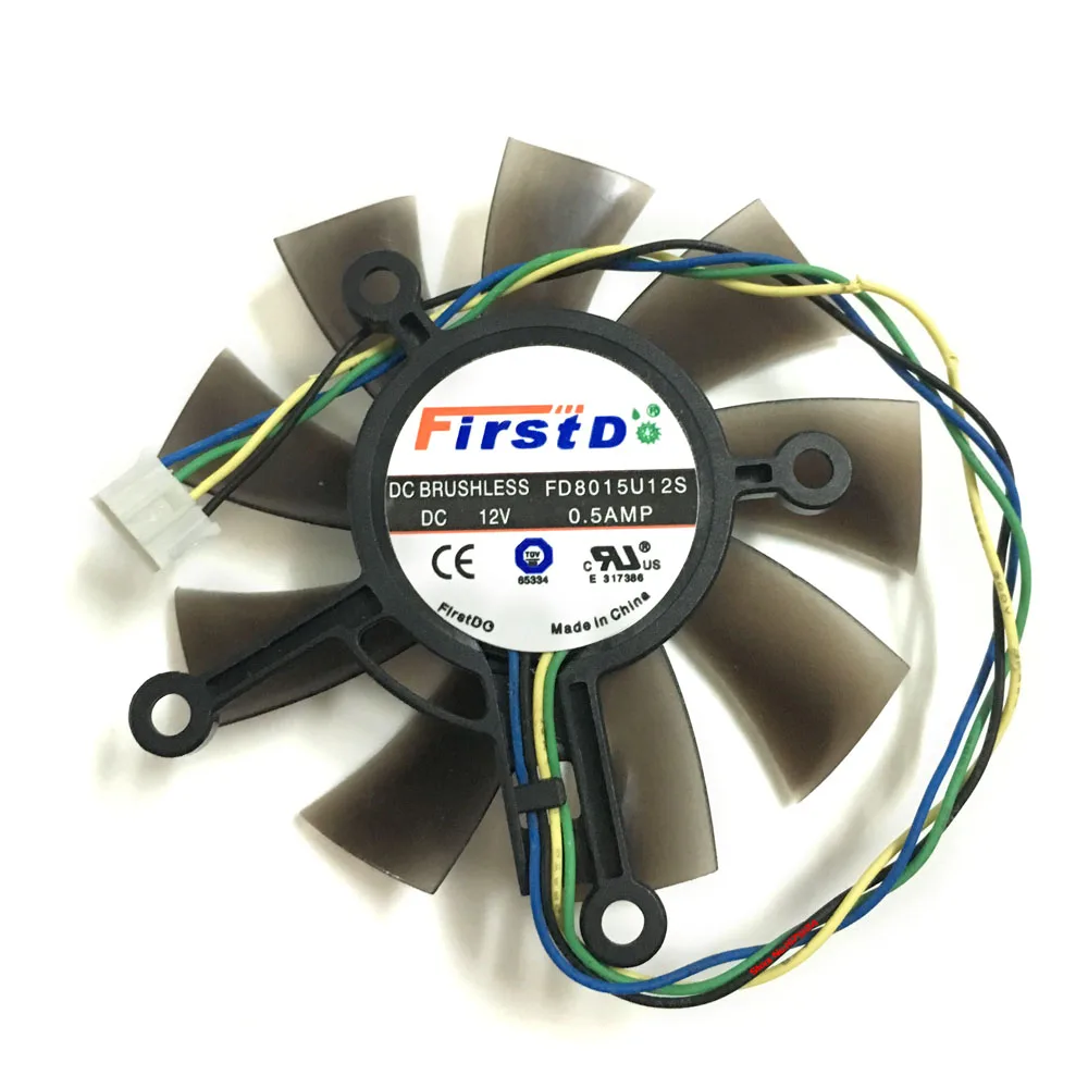 FD8015U12S Graphics Card Fan 75mm DC 12V 0.5A 4-Pin Cooling Fan for EAH5830/8600/9800 GTS 450 GTS 460 HD7850 