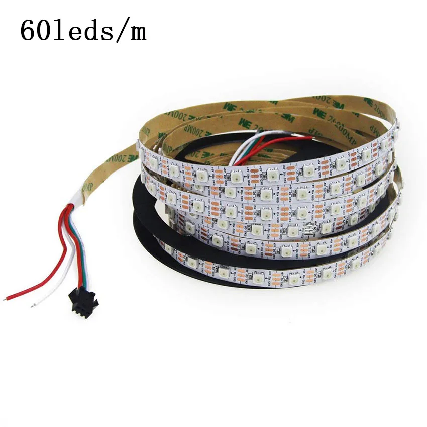 Светодиодная лента WS2812B WS2812 RGB 5 м в пост. Тока 30/60 светодиодов/м 2812 IC встроенная