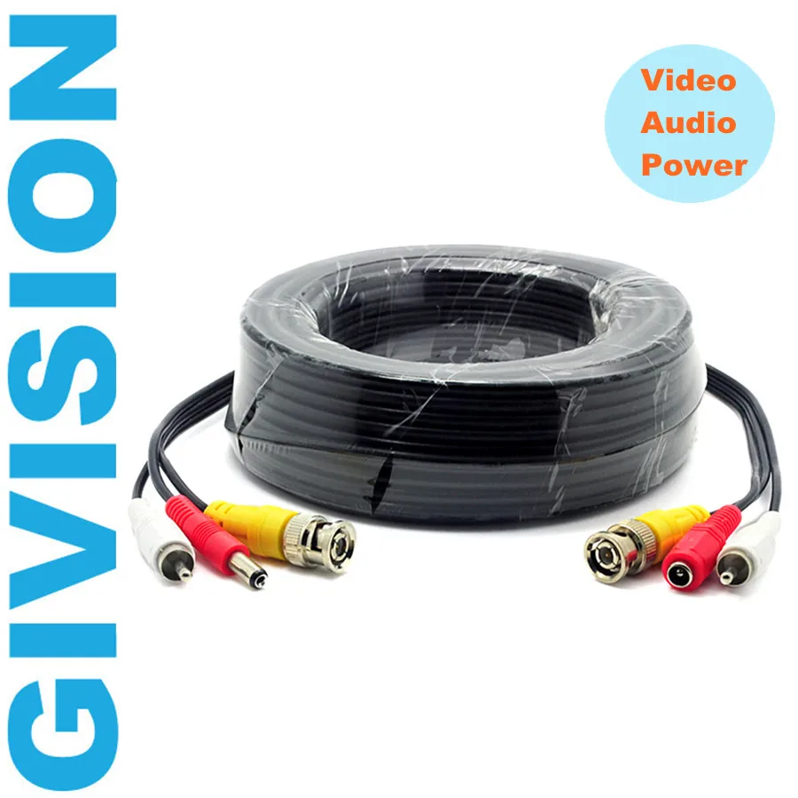 20m 65FT CCTV Security AHD Analog Camera Cable W/ BNC Video RCA Audio