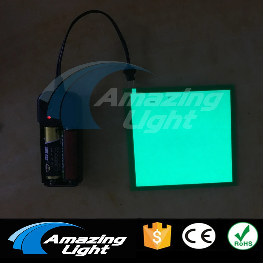 

20pc/lot 10X10CM El panel electroluminescent panel Led Board Display with Inverter with 2pcs AA battery inverter