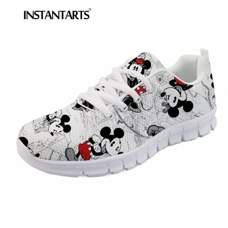 Kopen INSTANTARTS Casual Lace Up Flats Leuke Cartoon Sneakers voor Meisje Jeugd Jongen 3D Print Vrouwen Ademend Mesh Sneakers Wandelschoenen