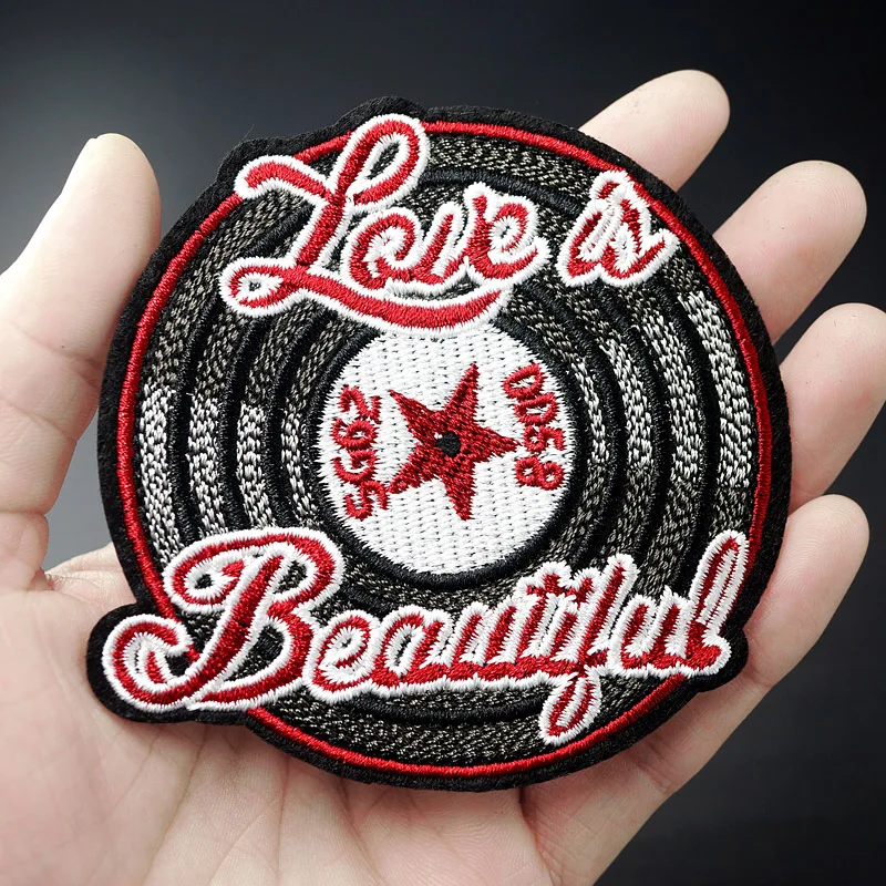 

Music Size:8.8x9.0cm Patch for Clothing Iron on Embroidered Sew Applique Cute Fabric Badge DIY Apparel Accessories