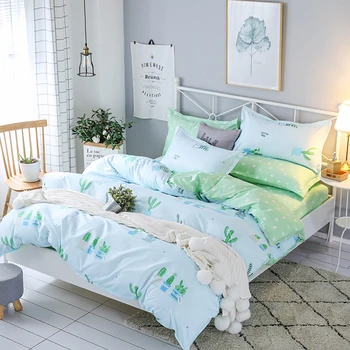 

Dream NS 3PCS Bedding Set Polyester Pastoral Plant Printed Duvet Cover Bed Pillowcase Queen King Home Textiles