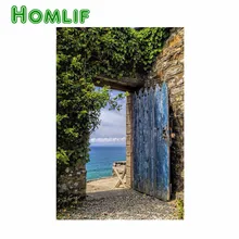 Значок с вышивкой в виде ромба дверь с видом на океан вилла на заказ Алмазная картина Полная площадь живопись с пионами pintura manualidades