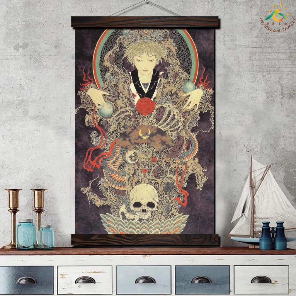 Лучший! Ямамото Череп Art Picture Modern Wall Art Печать Поп-Арт Картина И Плакат Кадр Висящий Свиток