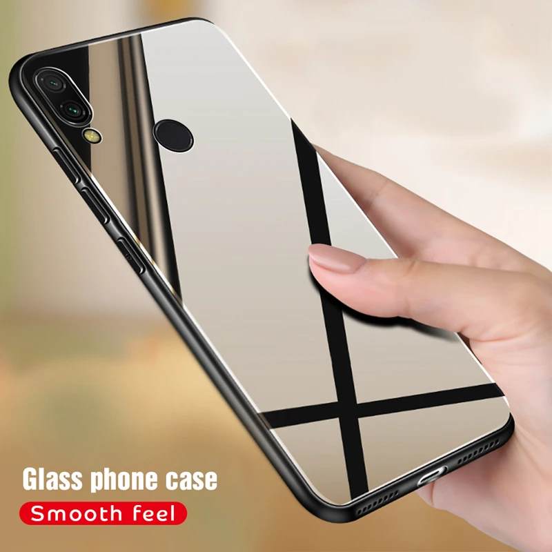 Solid Glass Case For Xiaomi Redmi 7 7A Note Pro K20 Mi9se Mi 9T Mi8 SE Lite Max 3 Pocophone F1 Luxury TPU Edge Cover Funda |