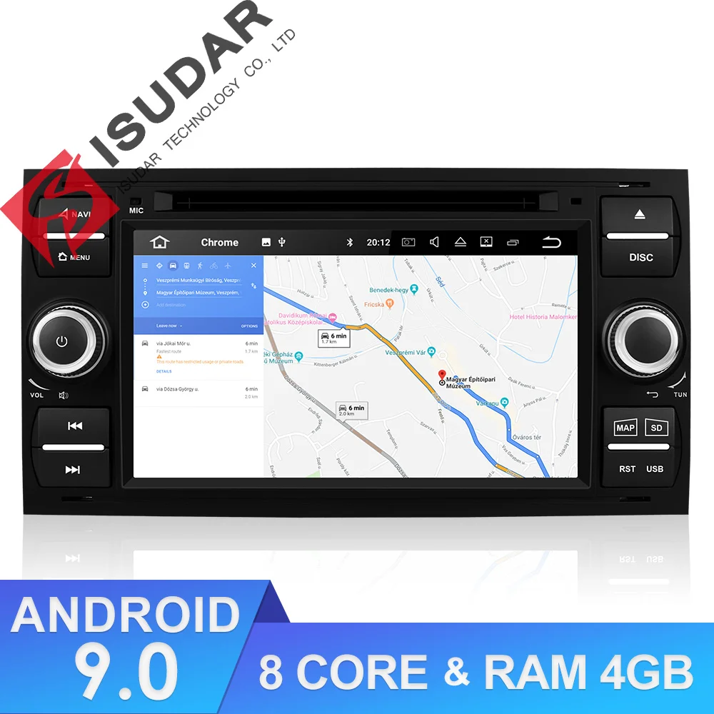 Isudar font b Car b font Multimedia Player GPS Android 9 2 Din For Ford Mondeo