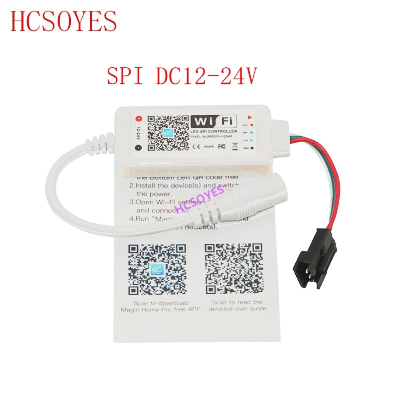 DC5V DC12-24V Magic Home светодиодный SPI контроллер адресуемый 2048 пикселей мини WiFi контроллер для WS2811 SK6812 WS2812B Светодиодная лента