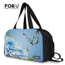 FORUDESIGNS/женская сумка с принтом бабочки для путешествий, Студенческая сумка для путешествий, женская сумка для выходных с карманом для бутылки воды