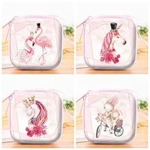 

SLPF Plush Wallet Creative Children Cartoon Animal Doll Toys Gift Square Headphone Box Expression Boy Girl Small Coin Purse M10