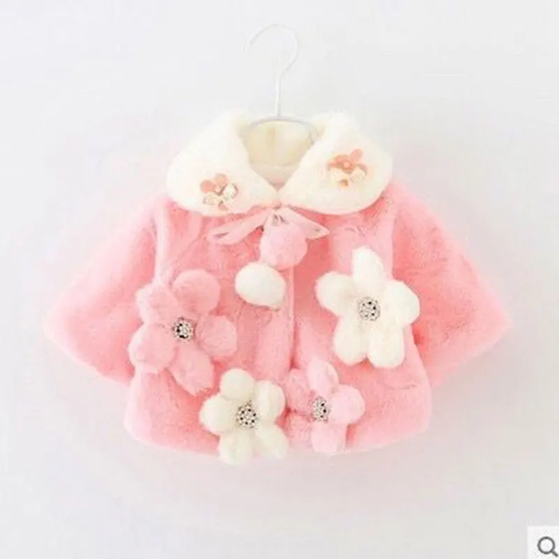 Накидка для малышей; детская шаль; милая куртка с цветочным рисунком; цвет белый, розовый; сезон весна-осень; теплые зимние пальто для малышей; куртки для девочек; От 0 до 2 лет