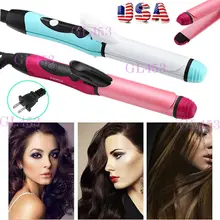 2 в 1 выпрямитель для волос, Плойка для завивки, утюжок, горячая керамическая железная волнистая палочка, набор