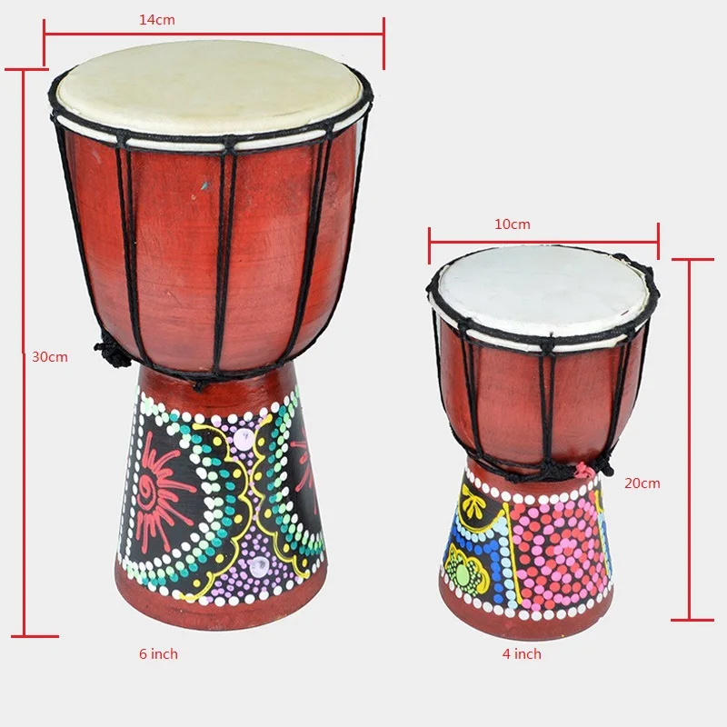 Африканский барабан Djembe настраиваемый перкуссионный ручной работы красное