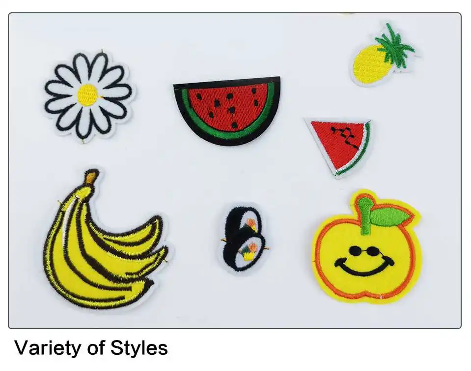 Iron On Embroidery Applique Patches Kids DIY 3D Apple Banana Orange Watermelon Sushi Flower Patches For Clothes Clothing (7)