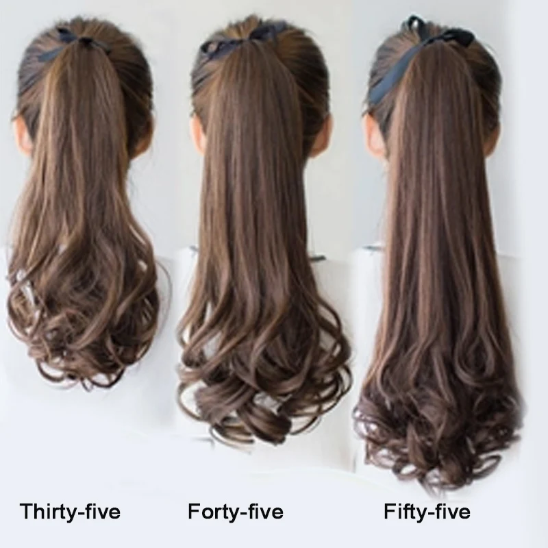 SHANGKE Long Wavy Ponytail Natural Fake Hair Tails Women Heat Resistant Synthetic Ponytails Women Fault Hair Pieces Hairstyle