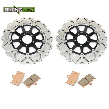 

BIKINGBOY Front Brake Discs Disks Rotors Pads For Kawasaki ZZR 1100 C 1990 1991 1992 ZR 1100 Zephyr 1992-1995 ZXR 750 1989-1995