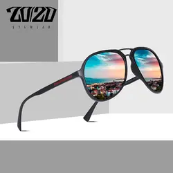 20/20 г. фирменный дизайн пилотные очки Для мужчин Поляризованные Вождения Солнцезащитные очки UV400 уникальный овальная рамка очки gafas-де-сол