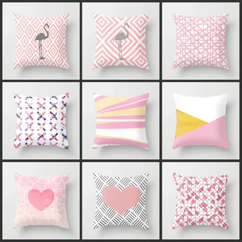 

European and American Korean Pink Cushion Cover girl heart Princess room sofa Pillow Case Home Decoration