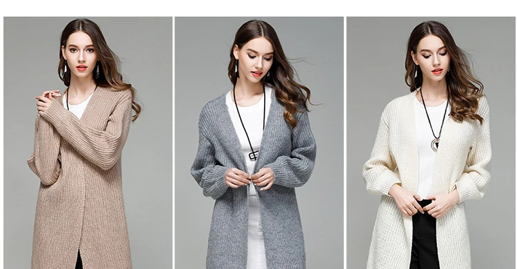 Women's knitted Cardigan 2018 Korean Female Long Sleeve Cardigan Plus Size Sweater Knitted Cardigans Women Tops mujer (6)