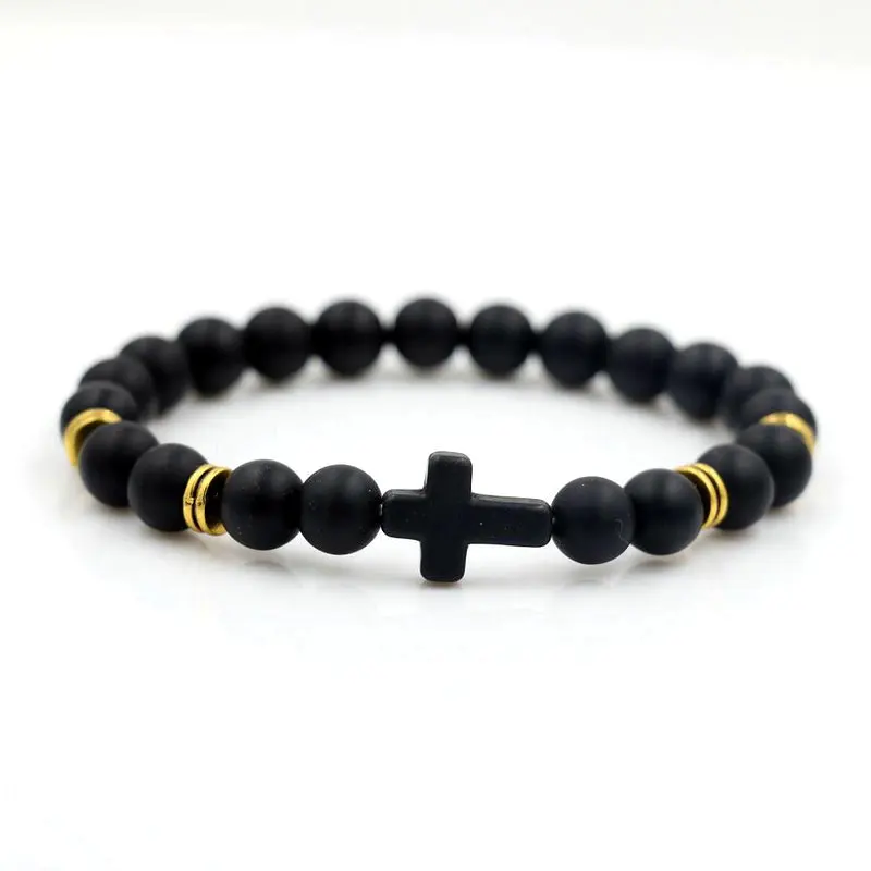Bppccr Для мужчин Удачный Будда Бисером Кресты Браслеты Pulseira masculino чакра энергии