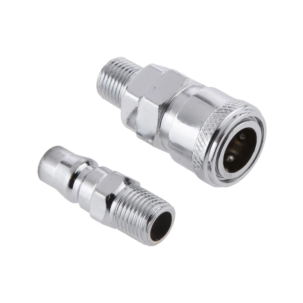 2Pcs Stainless Compressor Air Hose Line Fittings Connector SM20 1/4" Male 