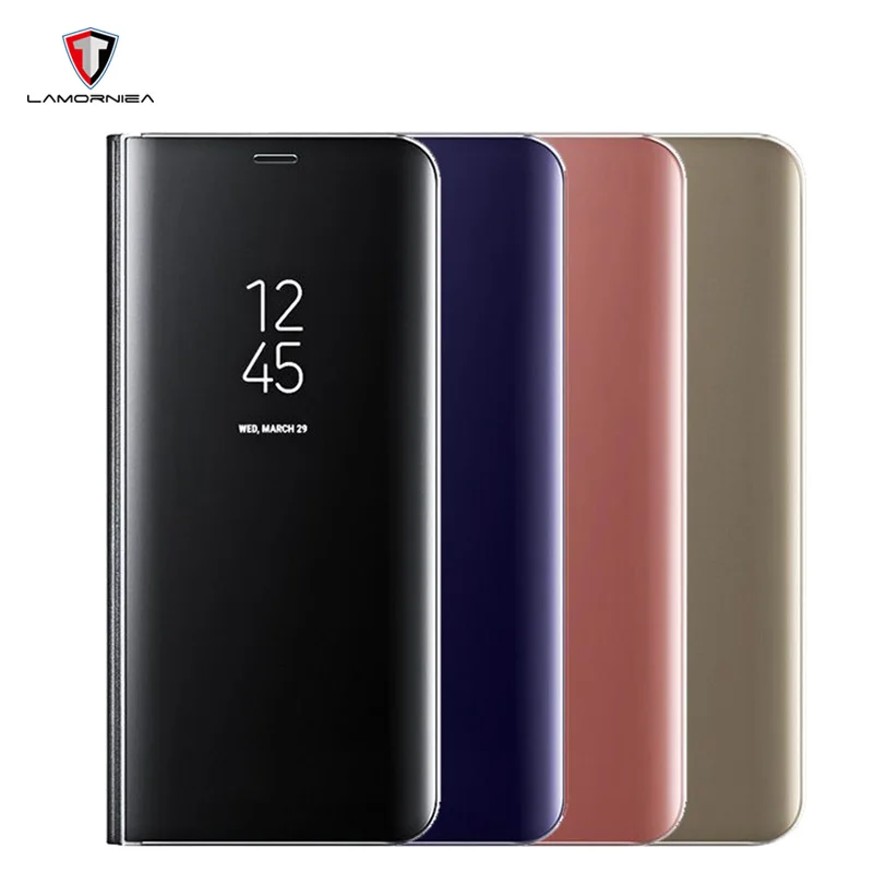 

Lamorniea Mirror Clear View Case For Samsung S9 Plus Cover Galaxy S8 Plus Plating Flip Case For Huawei P20 Lite/P20 Luxury Cover