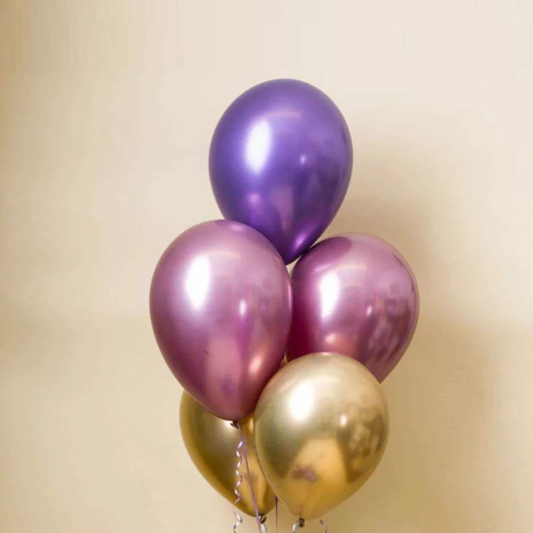 10 шт./лот, блестящие латексные шары с металлическим жемчугом, толстые Хромированные Металлические надувные воздушные шары, металлические цвета, декор для дня рождения