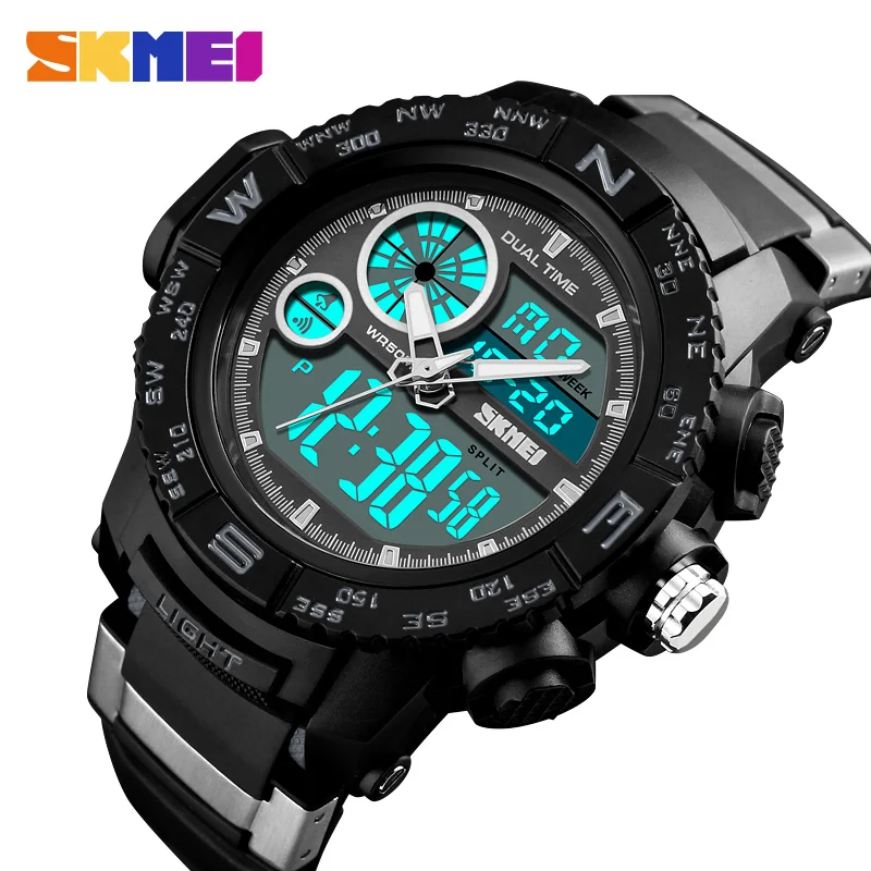 SKMEI Men Watches Outdoor Dual Display Sports Wristwatches Fashion Casual 50M Waterproof Watch Relogio Masculino XFCS SKMEI Men Watches Outdoor Dual Display Sports Wristwatches Fashion Casual 50M Waterproof Watch Relogio Masculino XFCS