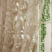 Модные цветочные шторы, вуаль, тюль цвета слоновой кости, шторы с перфорацией или крючком, 0775, на заказ, шторы