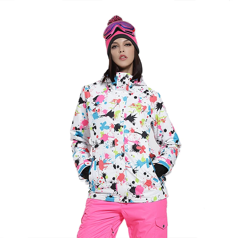 Gsou nieve traje de esquí colorido mujer chaqueta de snowboard Veste mujer mujeres chaqueta de invierno ropa de esquí chaqueta caliente esqui